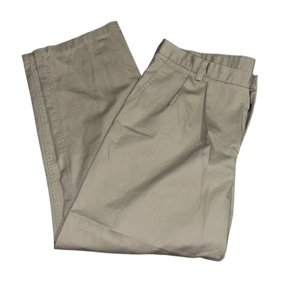 Dockers Mens Pleated Khaki Pants W42 L32 100% Cotton Beige Casual Wear - Picture 8 of 9